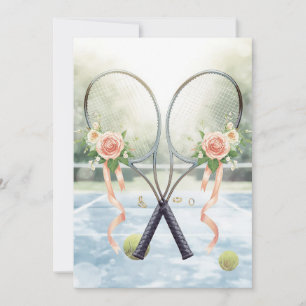 Tennis - Rettet das Datum für die Hochzeit des Ten Einladung