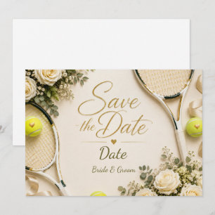 Tennis Rettet das Datum für die Hochzeit des Tenni Einladung