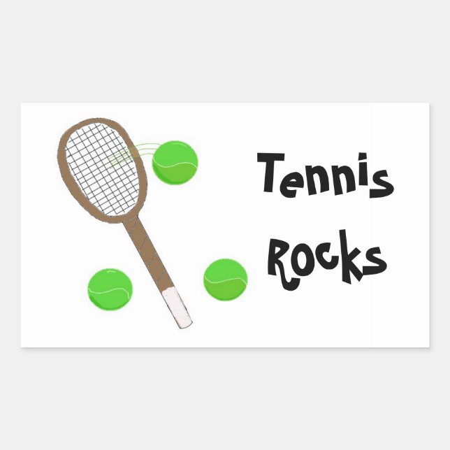 Tennis Rocks Rechteckiger Aufkleber (Vorderseite)