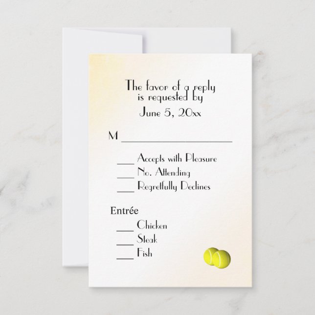 Tennis RSVP avec choix de menu (Devant)