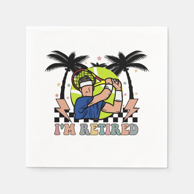 Tennis-Ruhestandsspieler für Party Serviette (Vorderseite)