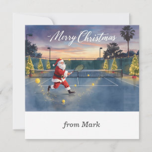 Tennis-Santa auf dem Court Weihnachten