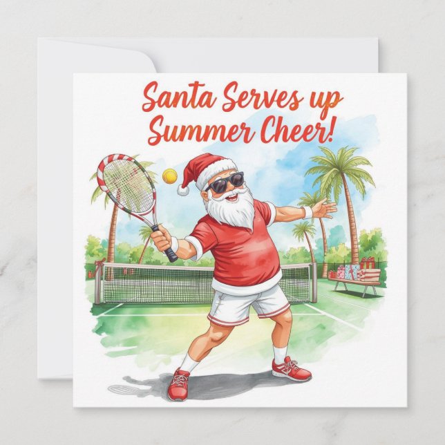Tennis Santa Claus Weihnachten Thema (Vorderseite)
