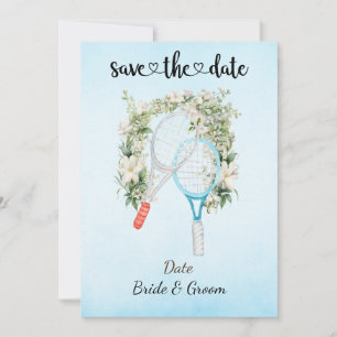 Tennis Save the Date Einladung zur Hochzeitsfeier