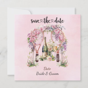 Tennis Save the Date Einladung zur Hochzeitsfeier