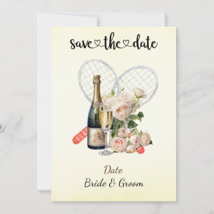 Tennis Save the Date Einladung zur Hochzeitsfeier