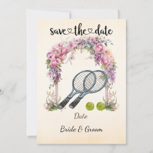 Tennis Save the Date Einladung zur Hochzeitsfeier