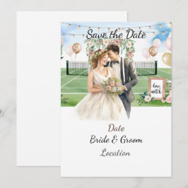 Tennis Save the Date foe Tennis Players Hochzeit Einladung