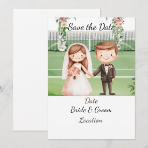 Tennis Save the Date foe Tennis Players Hochzeit Einladung