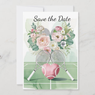 Tennis Save the Date für die Hochzeitswasserfarbe Einladung