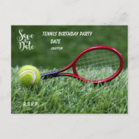 Tennis Save the Date für Party