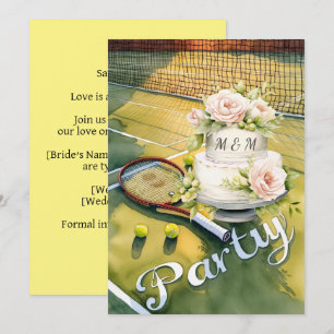 Tennis Save the Date für Tennisspielerhochzeit Einladung