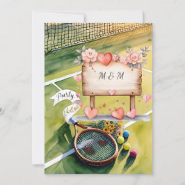 Tennis Save the Date für Tennisspielerhochzeit Einladung