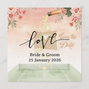 Tennis Save-the-Date-Hochzeits-Einladung Einladung