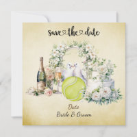 Tennis Save the date Invitation de mariage Party