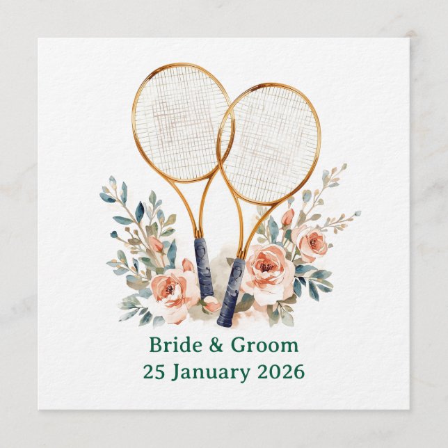 Tennis Save the date Invitation  for Wedding  (Devant)