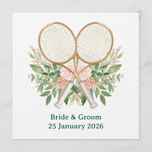 Tennis Save the date Invitation  for Wedding  (Devant)