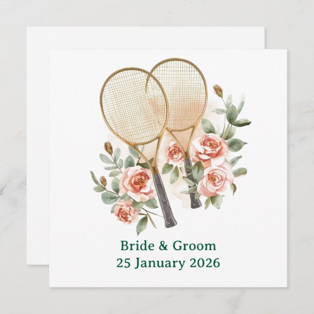 Tennis Save the date Invitation  for Wedding  (Vorne/Hinten)