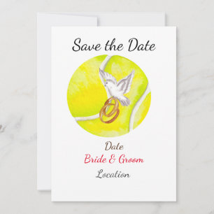 Tennis Save the Date Tennis Players Hochzeit Einladung