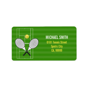 TENNIS-SCHLÄGER ADRESSAUFKLEBER
