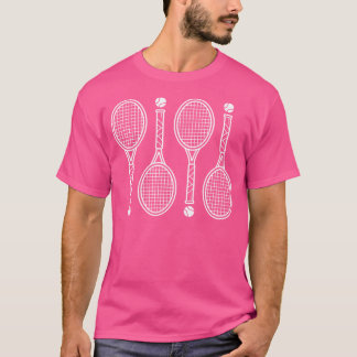 Tennis-Schläger Bälle T-Shirt
