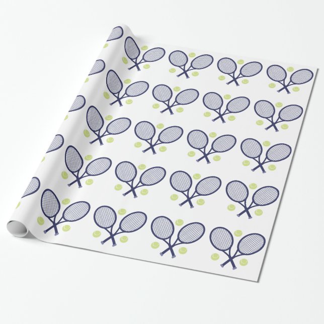 Tennis-Schläger Geschenkpapier (Ungerollt)
