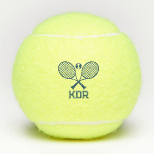 Tennis-Schläger-Illustration Monogramm Tennisbälle