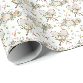 Tennis-Schläger mit Blumenmuster Geschenkpapier