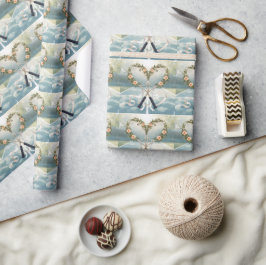 Tennis-Schläger mit Blumenmuster Geschenkpapier