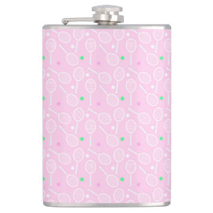 Tennis-Schläger Muster Pink   Flachmann