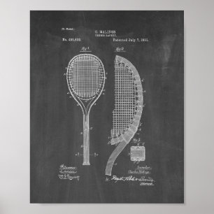 Tennis-Schläger-Patent - Tafel Poster
