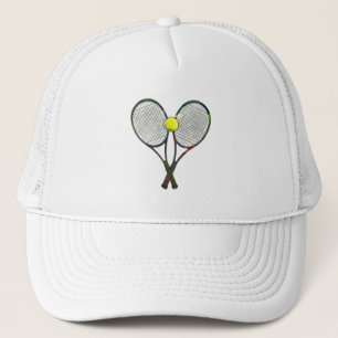 TENNIS-SCHLÄGER u. BALL Hut Truckerkappe