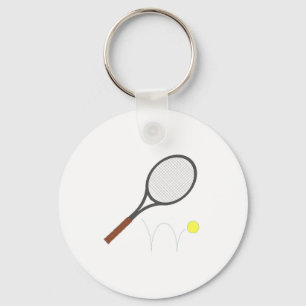 Tennis-Schläger und Ball Schlüsselanhänger