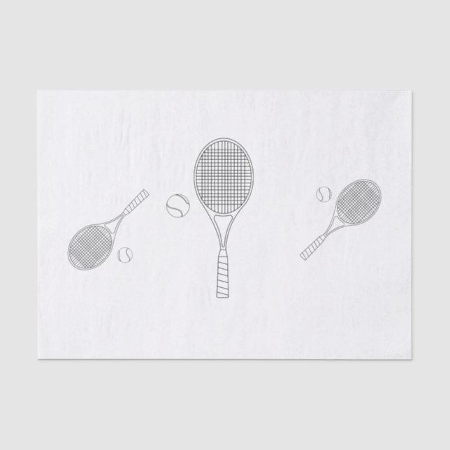 Tennis-Schläger und Ball-Seidenpapier Seidenpapier (Vorderseite)