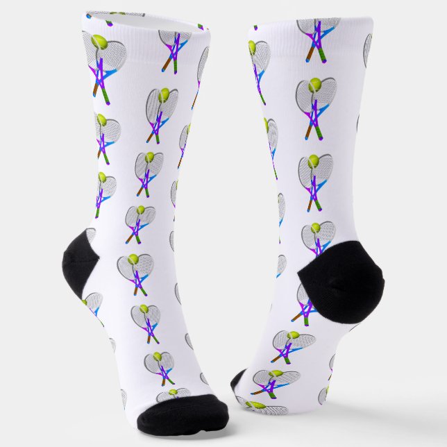 Tennis-Schläger und Ball Socken (Gewinkelt)