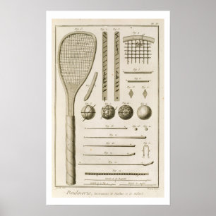 Tennis-Schläger und Billardstöcke, vom 'Encyc Poster