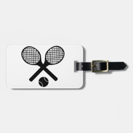 Tennis-Schläger und Tennisball Gepäckanhänger