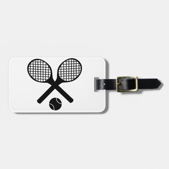 Tennis-Schläger und Tennisball Gepäckanhänger (Vorderseite horizontal)