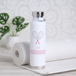 Tennis Schreibwaren Pink Preppy Schläger Monogramm Trinkflasche