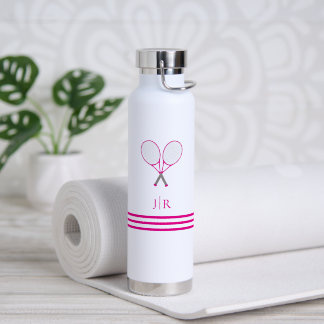 Tennis Schreibwaren Pinker Schläger Monogramm Trinkflasche
