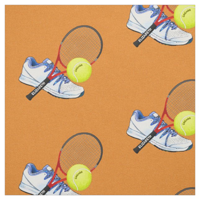 Tennis-Schuh-Ball und Schläger mit Ihrem Stoff (Muster)