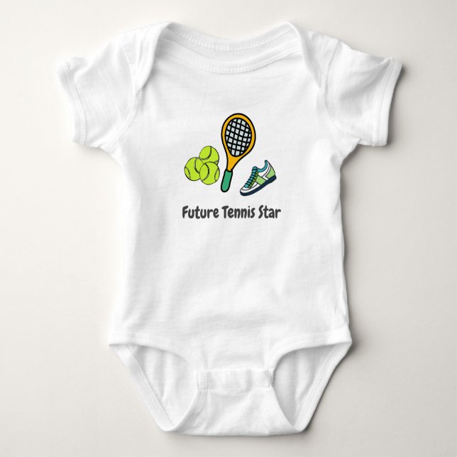 Tennis-Schuh-Kugel für Future Tennis Star  Baby Strampler (Vorderseite)