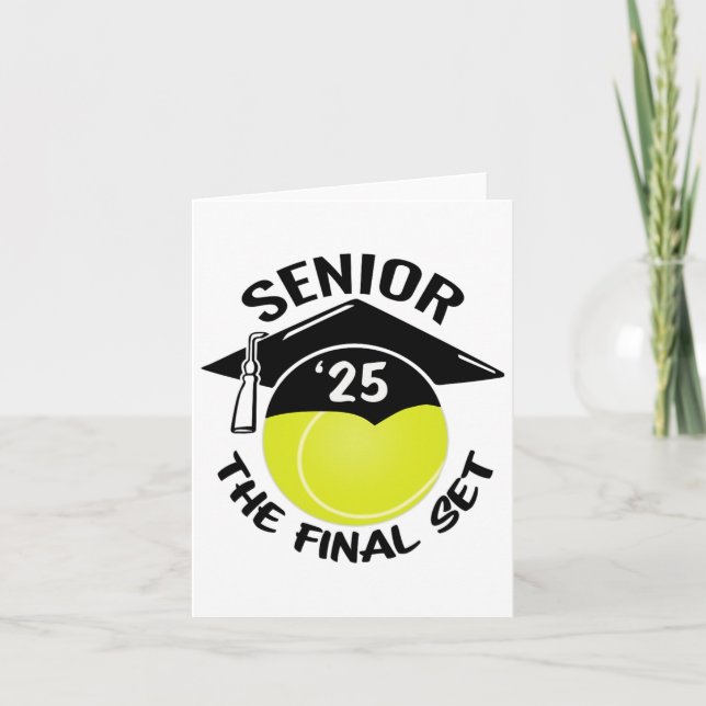 Tennis Senior 2025 Set Graduation Cap Karte (Vorderseite)
