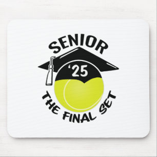 Tennis Senior 2025 Set Graduation Cap Mousepad
