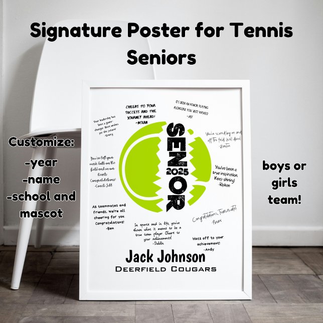 Tennis Senior Night Poster für Signaturen (Von Creator hochgeladen)