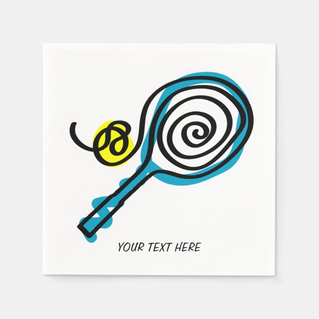 Tennis-Servietten zum Thema Zuhause oder Club-Part Serviette (Vorderseite)