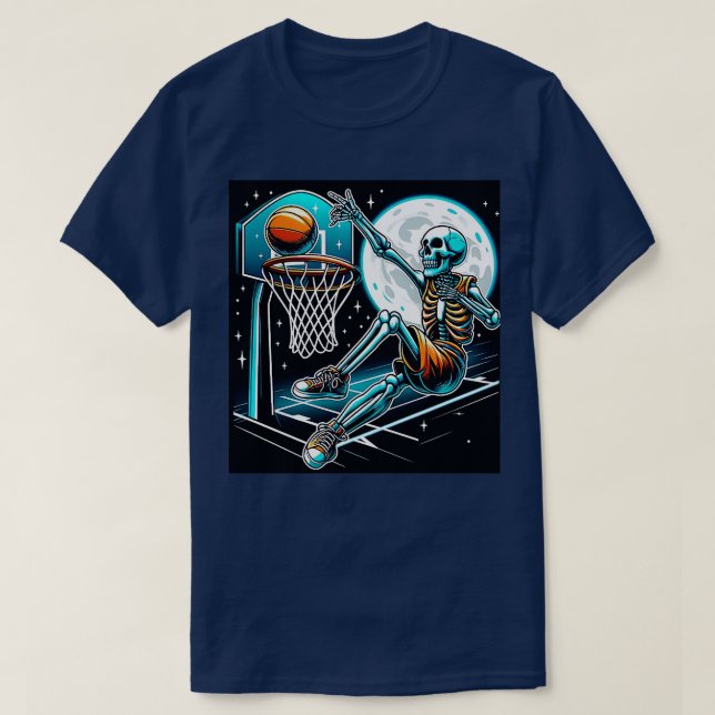 Tennis Skeleton Funny Halloween T-Shirt (Design vorne)