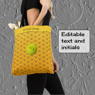 Tennis-Sondertext gemustert orange gelb Tasche