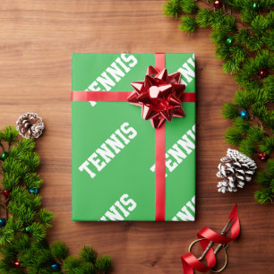TENNIS Spaß Athletik Weißer Text auf strahlendem G Geschenkpapier
