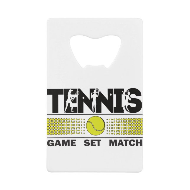 Tennis - Spiel Set Match Geldbeutel Flaschenöffner (Vorderseite)